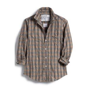 FRANK & EILEEN Barry Crinkle Cotton Woven in Italy Button Down Shirt Top XS $238
